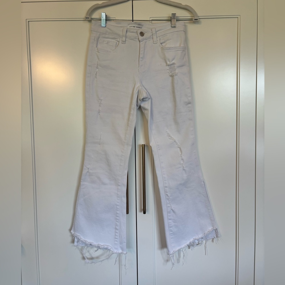Flying Monkey White Flare Jeans